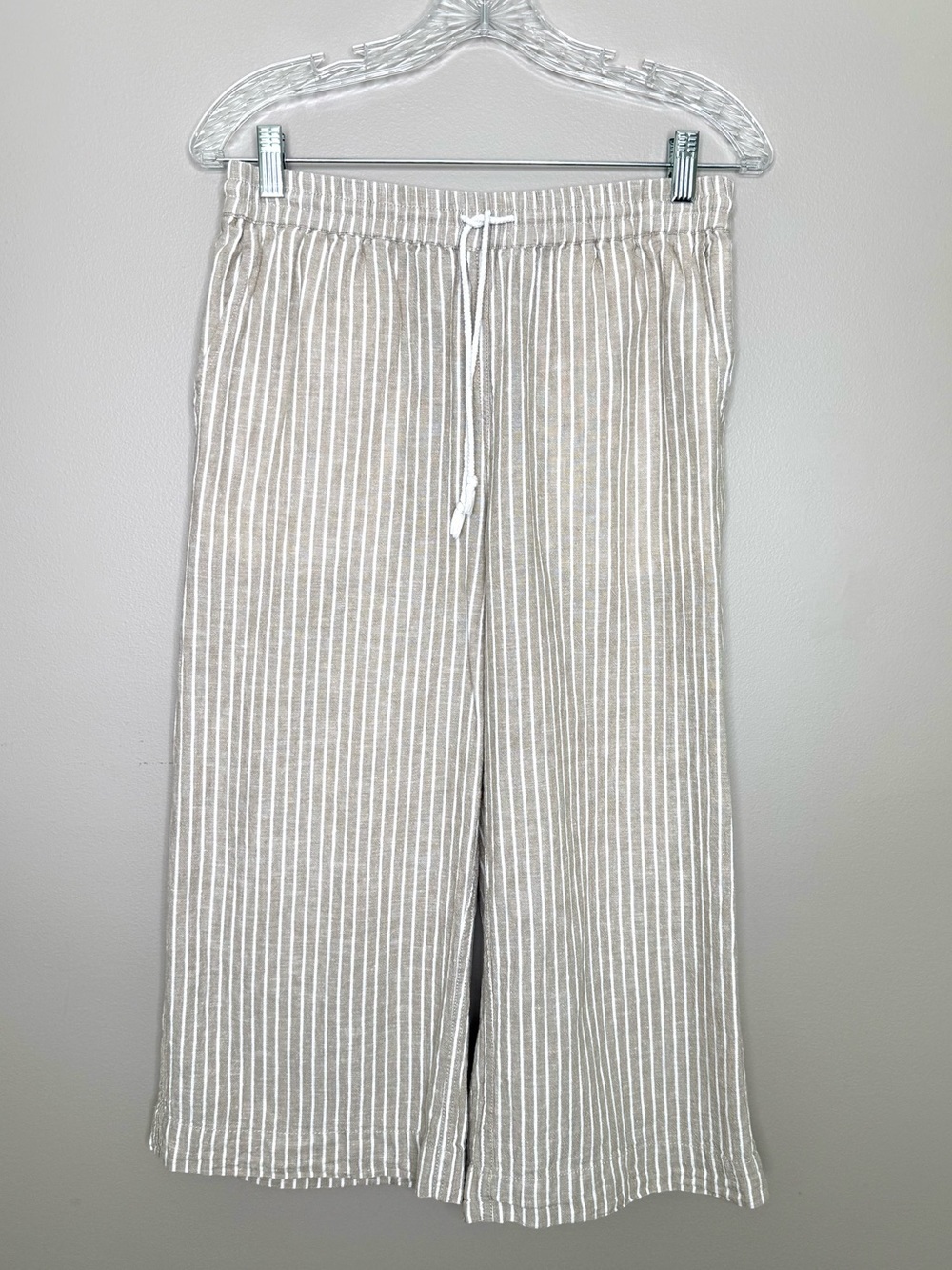 beachlunchlounge striped linen crop pants - Picture 3 of 5